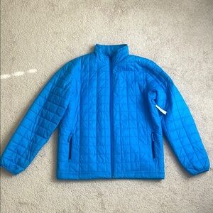 Old Navy Vibrant Blue Puffer Coat with High Collar